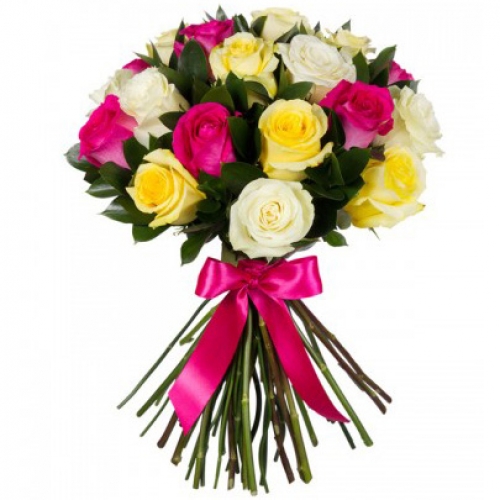 25 multi-colored roses
