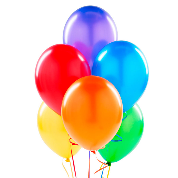  7 helium balloons
