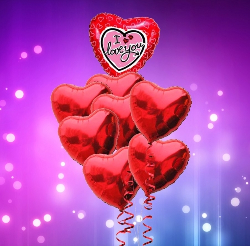 Cloud of balloons "For the beloved / loved one"