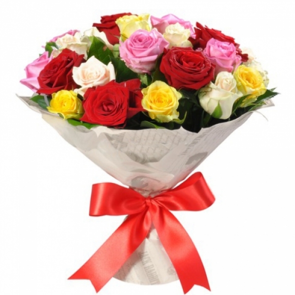 21 multi-colored rose