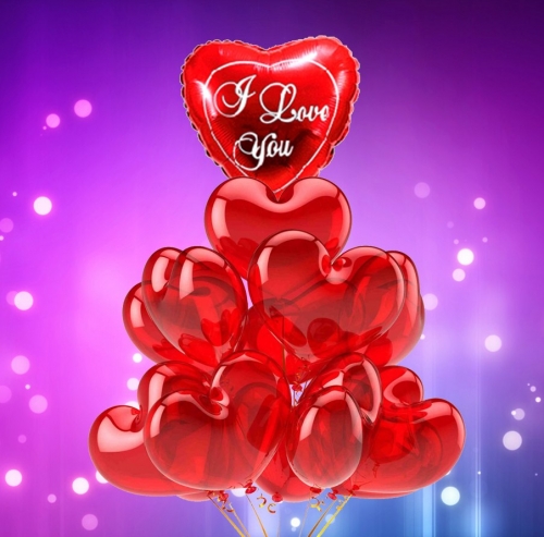 Cloud of balloons "For the beloved / loved one"